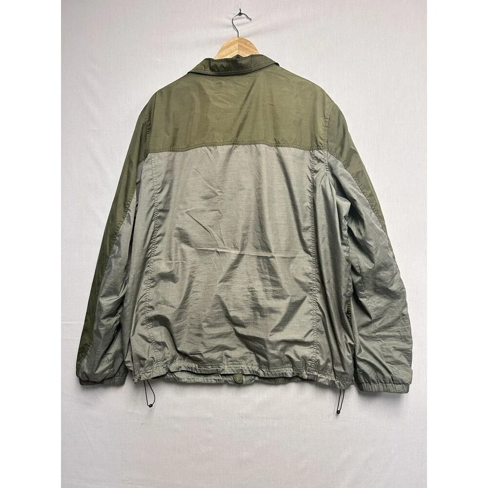 LL Bean Windbreaker Jacket Mesh Lined Pockets Full Zip Green Bomber Men’s XXL